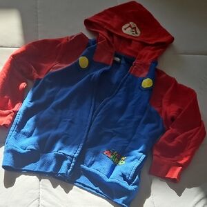Nintendo Kids Red & Blue Super Mario Hoodie Jacket